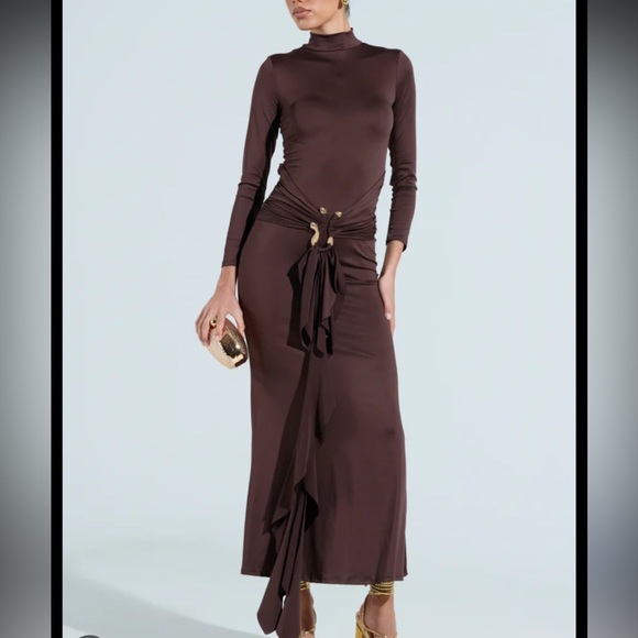New Akira THE BEST ONE YET BROWN MAXI DRESS - Picture 7 of 17